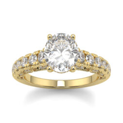 Oval Solitaire in diamond Ring